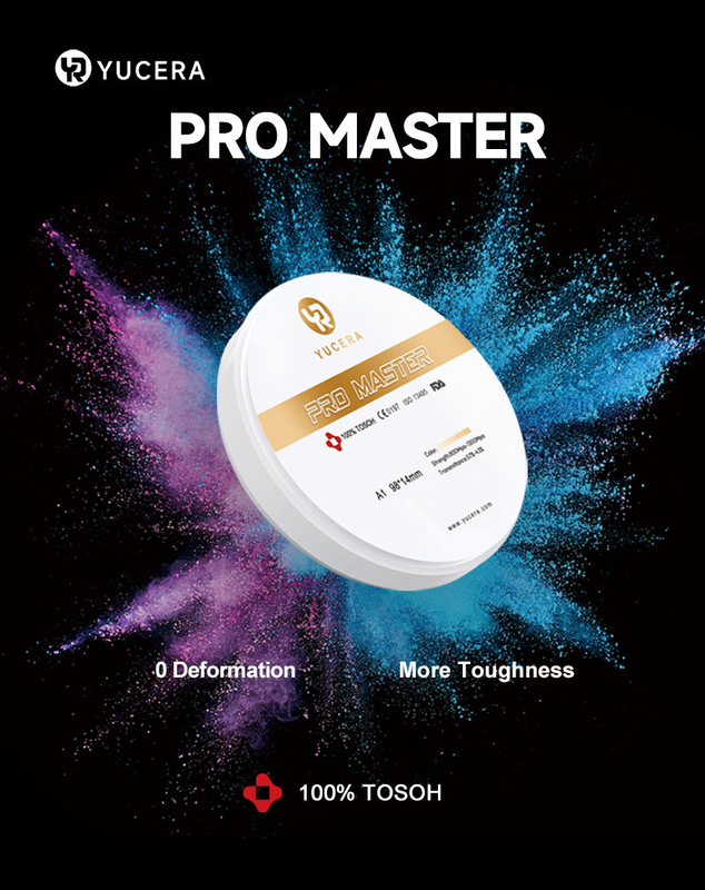 Yucera 4D Pro Master Zirconia الأسنان كتلة 0 تشوه مع 8 طبقات لون متعدد الطبقات