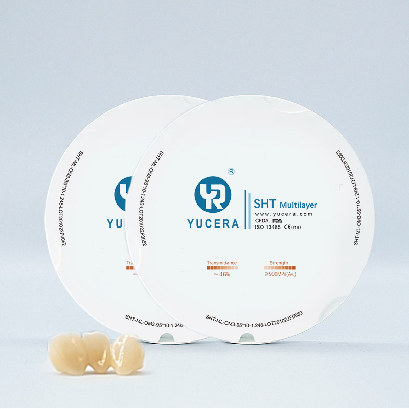 مادة طب الأسنان Yucera 95*14mm Cad Cam Sht ml أقراص زركونيا كاد كام كتل سيراميك الأسنان