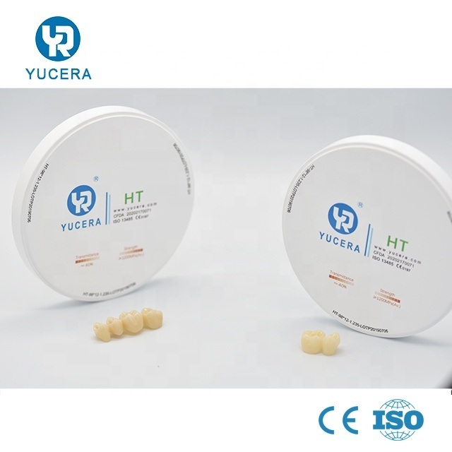 YUCERA 98mm HT عالية الشفافية مواد طب الأسنان Cad Cam الشركة المصنعة لمختبر الأسنان المواد الاستهلاكية كتلة الزركونيا سعر المصنع