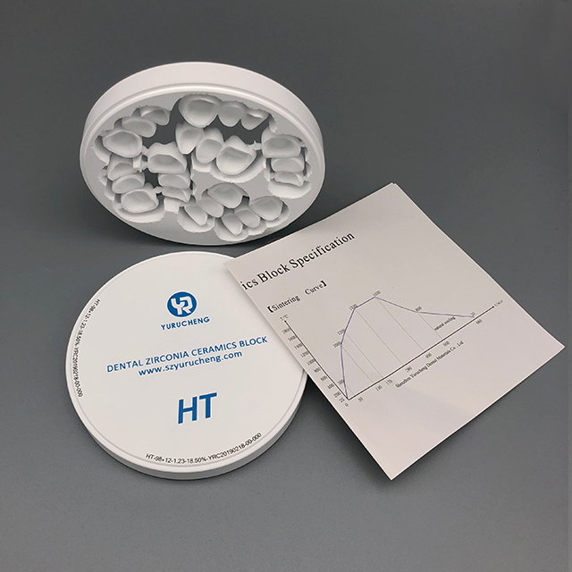 YUCERA 98mm HT عالية الشفافية مواد طب الأسنان Cad Cam الشركة المصنعة لمختبر الأسنان المواد الاستهلاكية كتلة الزركونيا سعر المصنع