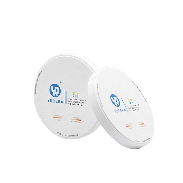 YUCERA  كتلة زركونيا بيضاء للأسنان أقراص زركونيا للأسنان كتلة بيضاء دعم فني عبر الإنترنت 5 سنوات الفئة II CE ISO