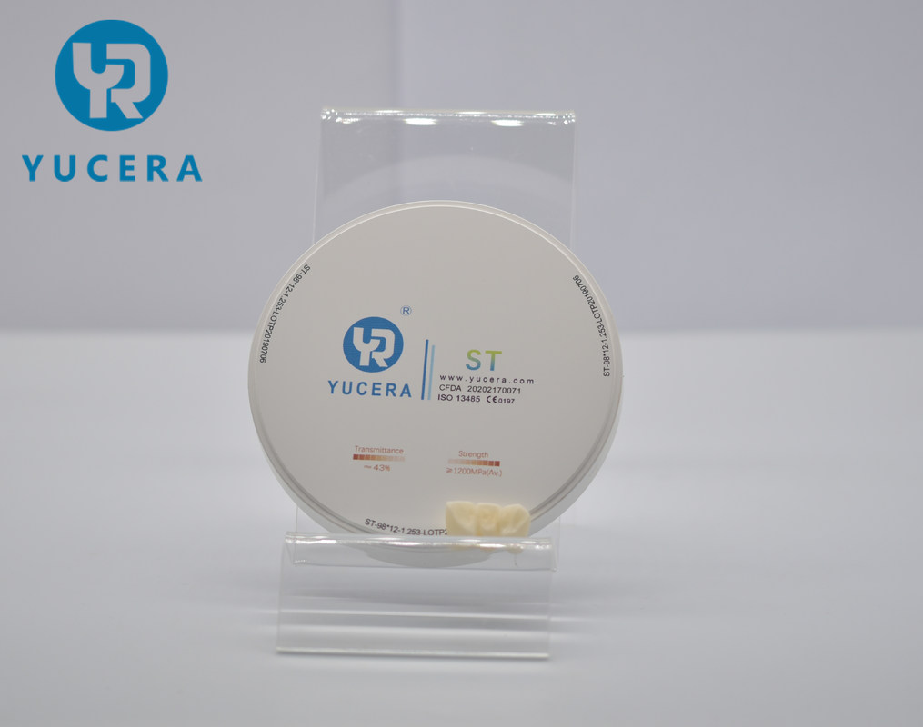 YUCERA  كتلة زركونيا بيضاء للأسنان أقراص زركونيا للأسنان كتلة بيضاء دعم فني عبر الإنترنت 5 سنوات الفئة II CE ISO