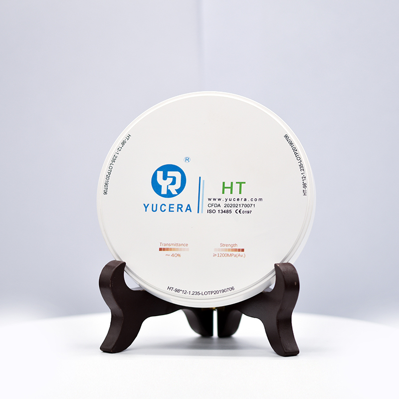 YUCERA 98mm HT عالية الشفافية مواد طب الأسنان Cad Cam الشركة المصنعة لمختبر الأسنان المواد الاستهلاكية كتلة الزركونيا سعر المصنع