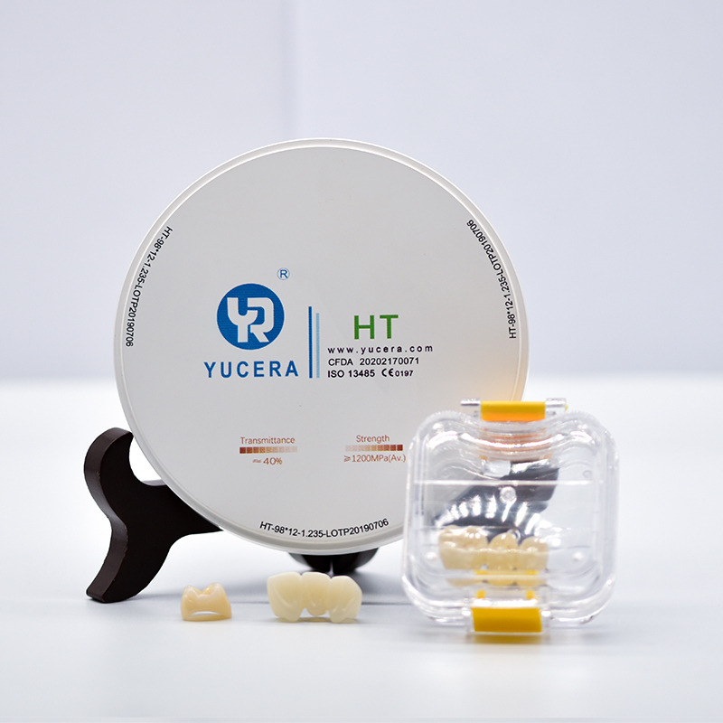YUCERA 98mm HT عالية الشفافية مواد طب الأسنان Cad Cam الشركة المصنعة لمختبر الأسنان المواد الاستهلاكية كتلة الزركونيا سعر المصنع