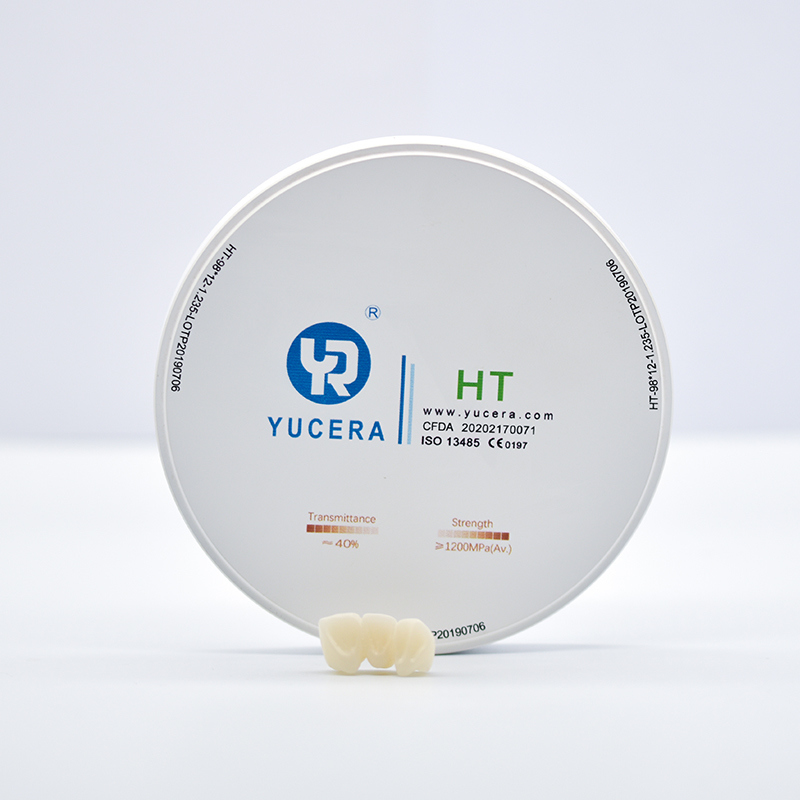 كتل زركونيا YUCERA 1200MPa 98 HT لطب الأسنان، مواد استهلاكية لطب الأسنان، زركونيا مسبقة التلوين، كتلة زركونيا لطب الأسنان