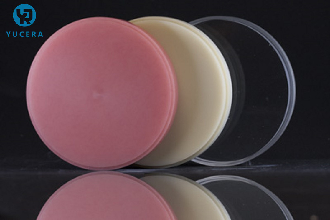 YUCERA PMMA مستهلكات مختبر الأسنان أقراص PMMA للأسنان لنظام الطحن CAD CAM المفتوح كتل PMMA للأسنان لآلة الطحن