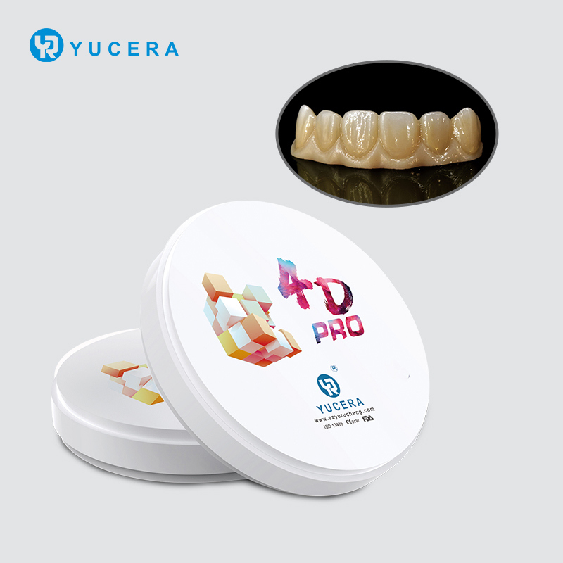 Yucera 4D Pro Sintered Zirconia Blocks - Multi-layer Translucent B1 Color for Dental CAD/CAM Systems