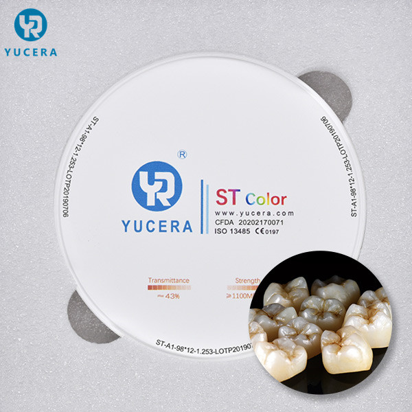 Yucera ST dental consumables color preshaded zirconia disk ceramic composite for teeth dental CAD CAM material