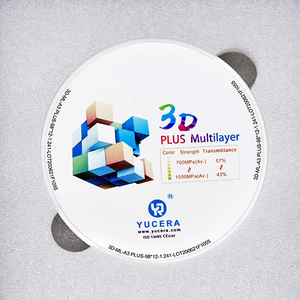 900MPA 49% Translucent 3D Multilayer Zirconia Block