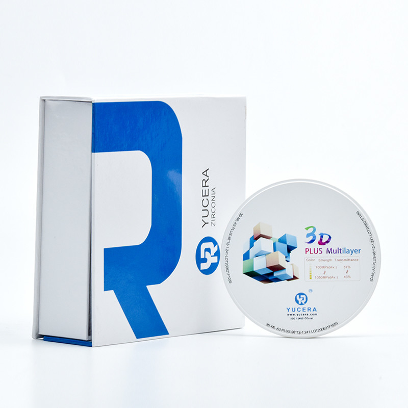 3D plus متعدد الطبقات زركونيا بلوك 1200HV ذاتي الألوان CAD CAM كتل زركونيا